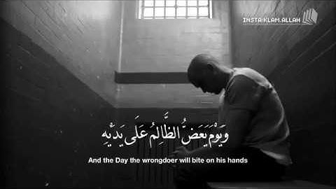 حالات واتس اب/ قران كريم ويوم يعض الظالم ع يديه بصوت مؤثر جداا🍃❤️