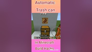 😍Automatic Trash Can in Minecraft || Minecraft Build hacks