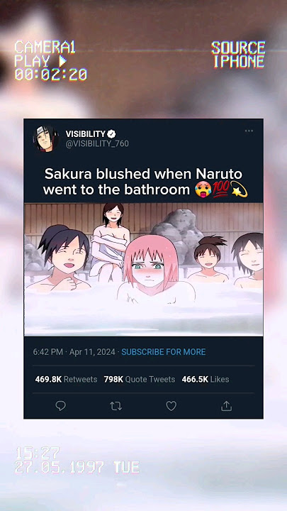 Sakura blushed when Naruto went to the bathroom #shorts 💯💥💫 #anime #narutoshippuden