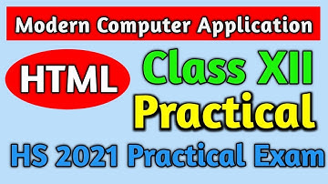 HTML Code - Table Create - Class XII Modern Computer Application  Practical - HS 2020/2021/2022/2023
