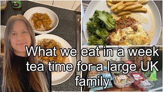 WHAT MEALS WE EAT IN A WEEK|TEA TIME|MEALS FOR A LARGE UK FAMILY|5 HOMECOOKED BUDGET FRIENDLY DISHES