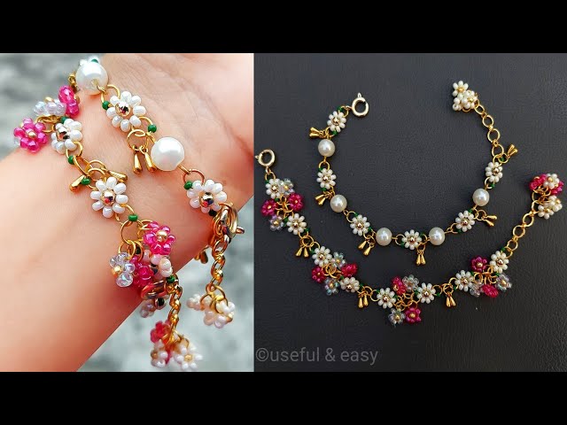 ☆韓国の人気☆【more jude】☆daisy necklace bracelet se.t☆ Daisy Bracelet Tutorial//Korean Bracelet//Beads Bracelet