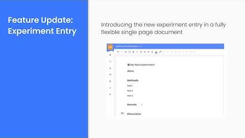Introducing the New Labstep Experiment Entry