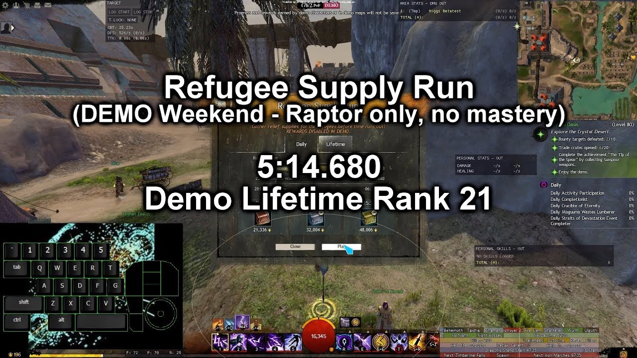 [GW2] Refugee Supply Run DEMO Gold (in 514.680, Rank 21) YouTube