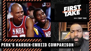 Perk compares Joel Embiid \& James Harden to Kareem \& Magic 😯 | First Take