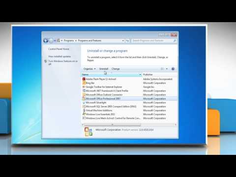 How to uninstall Microsoft® Office 2007 from Windows® 7