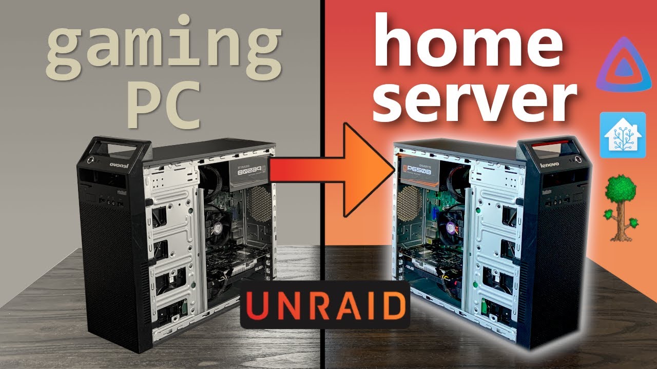 Convert an Old Gaming PC to Home Server Unraid - (SMB, Terraria, Home Assistant, Jellyfin) YouTube