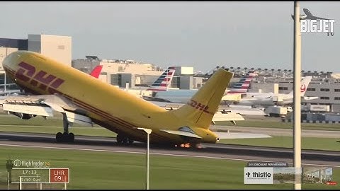 TAILSTRIKE! DRAMATIC DHL A300 TAILSTRIKE AT HEATHROW AIRPORT
