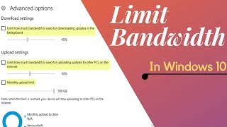 How to limit Windows Update bandwidth in Windows 10