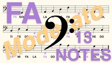 Bass (F) Clef, Do Re... (Ti): Learn to Read the FA Note in Less Than 2 Minutes (Moderato, 13 Notes)