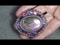 Tutorial how to make a Beaded/Embroidery Brooch W/Crystals, как сделать брошь с вышивкой из бисера