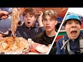 British uni students try real korean street seafood