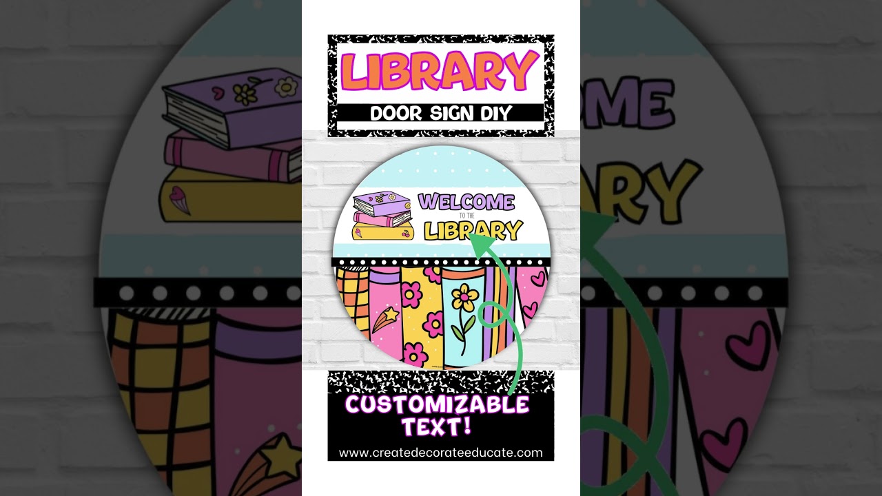 School Library Door Sign-Classroom Library Decorations-Welcome to the Library Media Specialist Sign