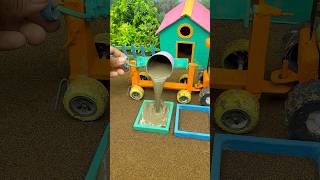 😱 Real Working Mini Tractor Making Cement Pillar | Amazing DIY Construction Machine 🚜 #shorts