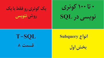 آموزش Subquery در sql server - بخش اول - انواع subquery