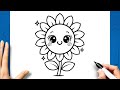 HOW TO DRAW A CUTE HAPPY KAWAII SUNFLOWER | PERFECT FOR BEGINNERS