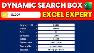 Excel Dynamic Search Box | Search Data Instantly in Excel | Excel Formula Tutorial