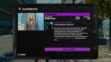 Saints Row The Third | Saints Book | Assassinations | Chandler | Concerned in Steelport