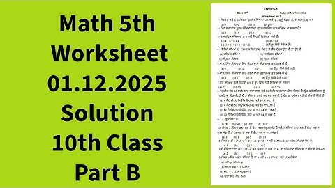 10th Class Part B Math CEP 5th worksheet Bilingual Solution 2025