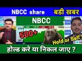 NBCC SHARE latest news today analysis NBCC SHARE latest news target tomorrow buy or sell ?