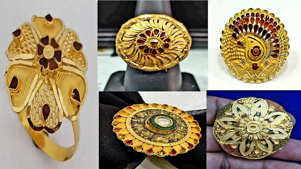 New Gold jodha ring designs, Latest umbrella traditional gold ring, new  cocktail rings design 2021, - YouTube