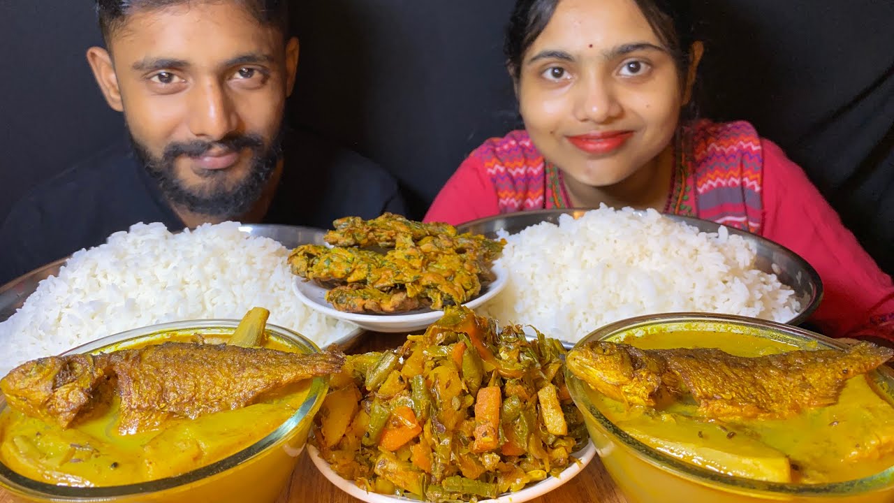 EATING SHOW,RICE,FISH CURRY,SUTKI CHOCHORI,POKORA❤️❤️