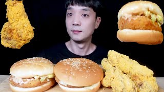 kFC 캡새버거 치르르 치킨 먹방 ASMR MUKBANG   Capsae BurgerChicken Mukbang ハンバーガーチキンモクバン