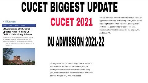 CUCET 2021 || Delhi University Admission 2021 || CUCET Syllabus ||CUCET Biggest Update