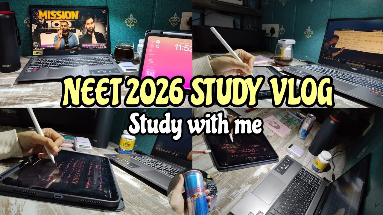Starting NEET 2026 Preparation |  Realistic Study Vlog (PW Mission 100) | Study With Me 