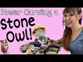 Rock carving an owl sculpture  rotary tool stone carving for beginners