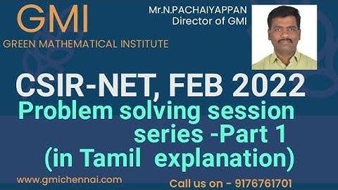 CSIR-UGC NET Mathematical Sciences- Feb 2022 Solutions-Part-1 (In Tamil)