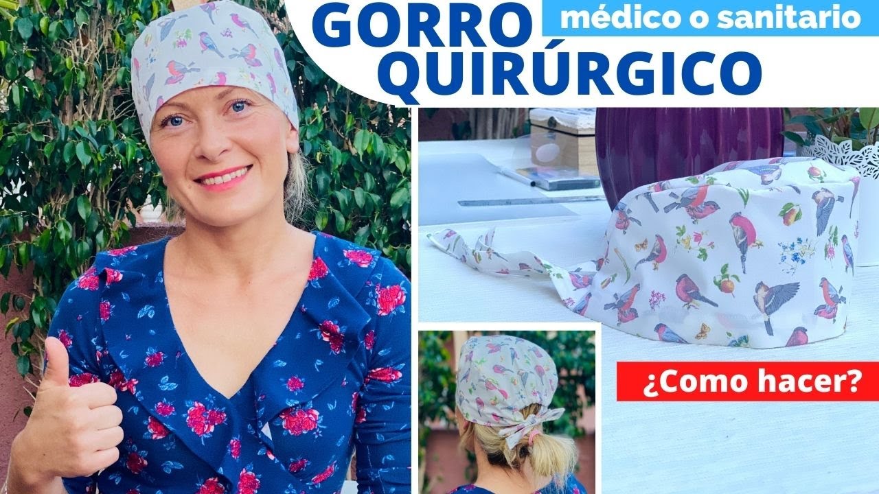 COMO HACER GORRO QUIRÚRGICO DE TELA | Gorro Sanitario o Gorro Médico | Talla Única
