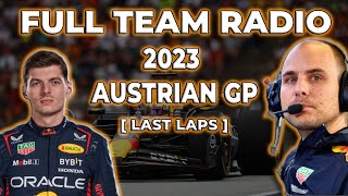 Verstappen LAST LAPS full team radio 2023 Austrian GP screenshot 5