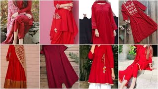 Latest #Red dress design/#Simple red kurti design #2026//#plain #Red shirts design