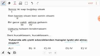 Test 90/ Soru 2 (Sözcükte Yapı/Çekim Ekleri soru çözümü - iyelik eki çıkmış sorular)