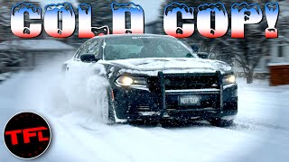 This V8-Powered, All-Wheel Drive Cop Car Is Absolutely UNSTOPPABLE on Snow Tires: See for Yourself!