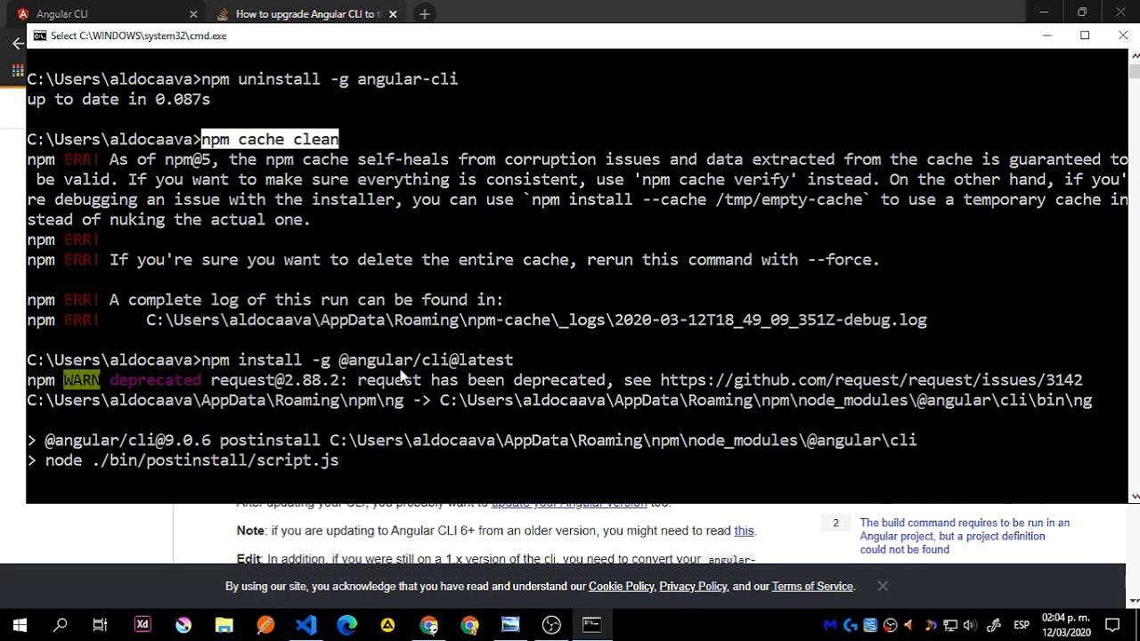 Update your Angular-CLI to start using Angular 9 ( To upgrade an app ...