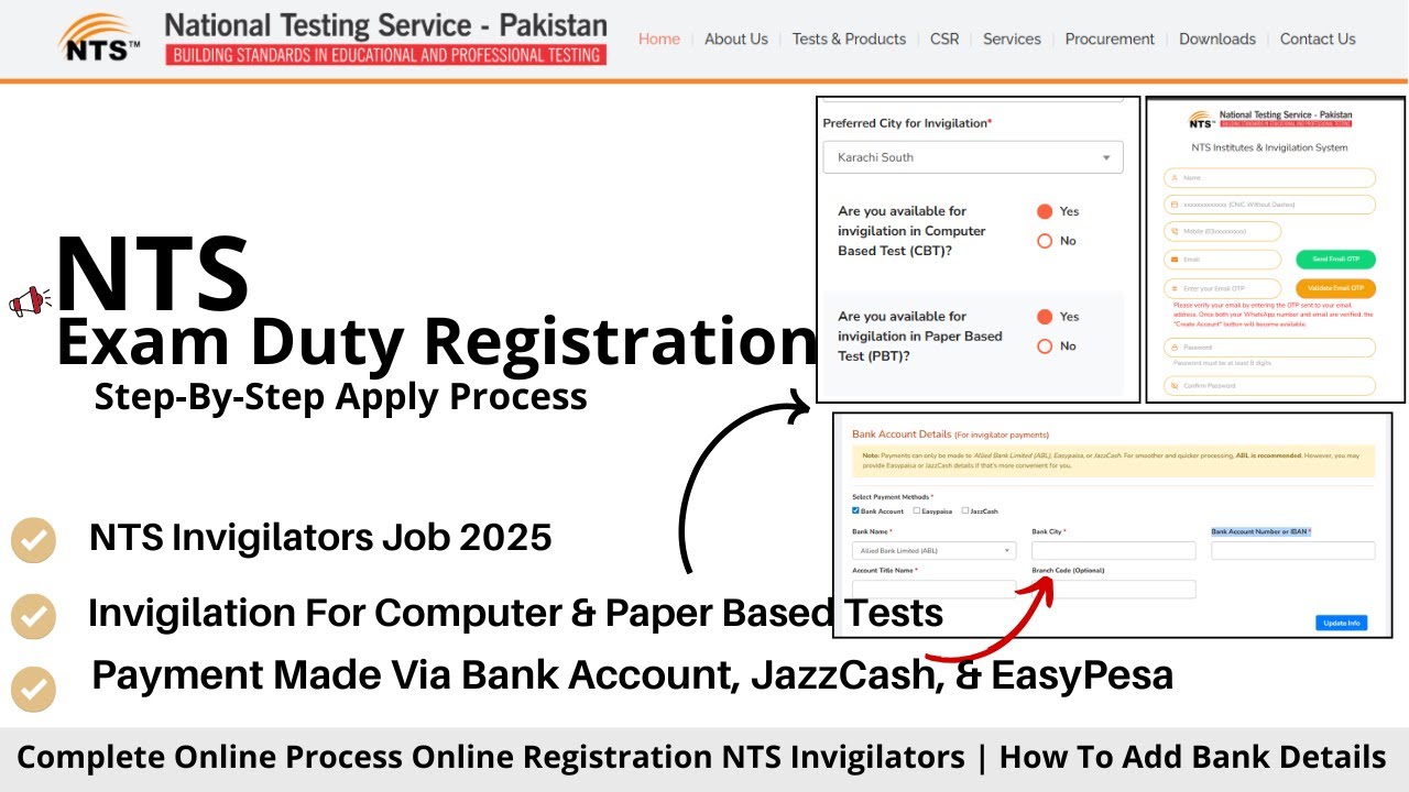 NTS Invigilator Registration 2025 | Invigilator Jobs 2025 | - YouTube