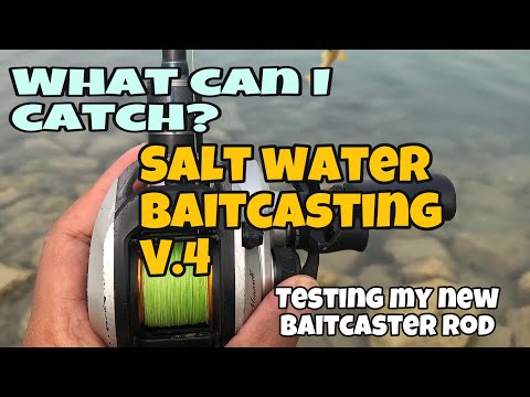 Salt water baitcasting, Testing my new bait caster rod, jetty fishing, shorefishing