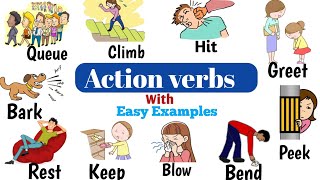 Action verbs | Most Common English words | Action verbs with Examples | Common Action verbs ✅️