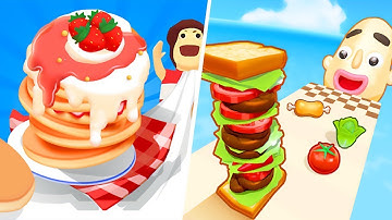 satisfying videos Pancake run | sandwich Runner All Level Gameplay Android,iOS - SHOOTER GAMERS