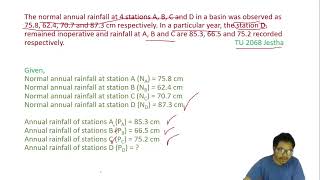 Estimation of Precipitation by Normal Ratio Method Num Hydrology Estimation of Missing Rainfall Data