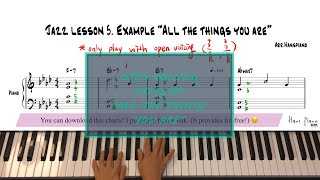 Jazz Piano Lesson/Open voicing “All The Things You Are”/Free transcription