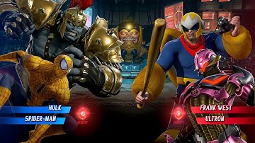 Hulk & Spider-man vs Blue Frank West & Ultron - Marvel vs Capcom: Infinite All Costumes Unlock
