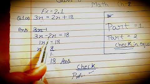 Checking on answers two step question  part 1 class 8 math ex 2.1 1q