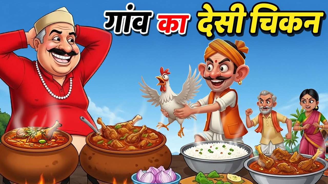 लालची देसी चिकन वाला | LALCHI DESI CHICKEN WALA | HINDI KAHANIYA | CARTOON STORY | HINDI STORIES