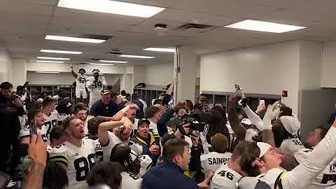 The Michigan locker room after beating Ohio State