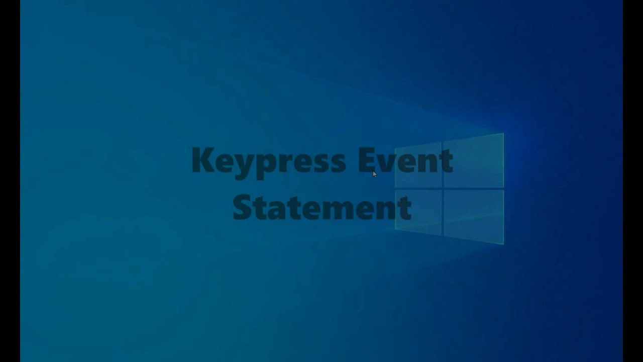 How To Use Keypress Event In Vb Net
