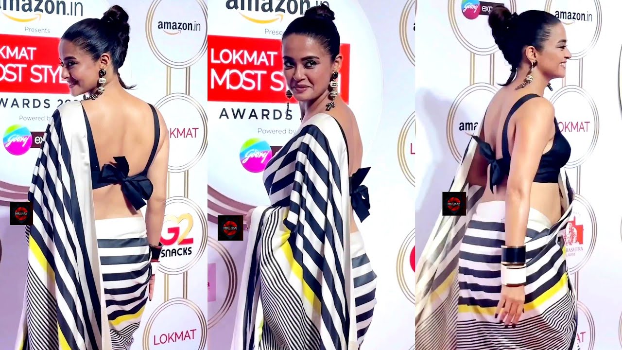 Surveen Chawla looks sensual in zebra print saree