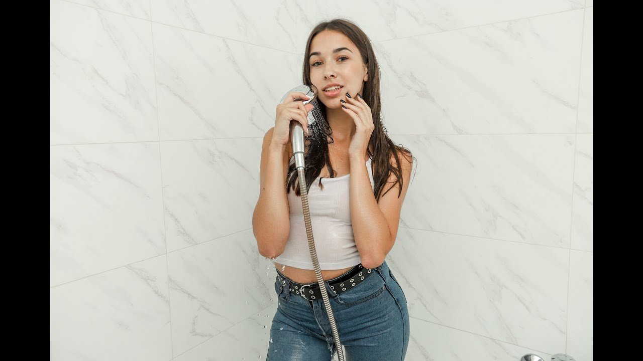 POLINA ENJOYS THE SHOWER FULLY CLOTHED - WETLOOK VIDEOS [WETLOOKER ID: ms-6013-polina1]